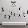 Badminton Karma Silüet Duvar Etiketi Seti – 11 Parça