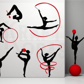 Cimnastik Silüet Duvar Etiketi Seti – 9 Parça